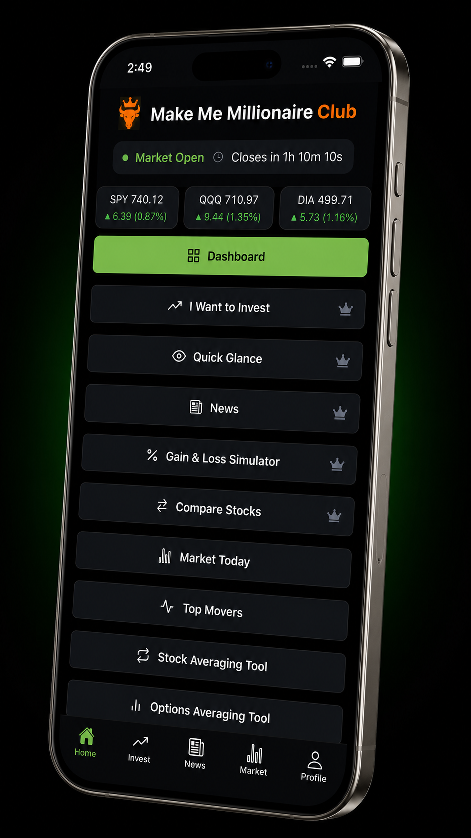 MMMC app home screen